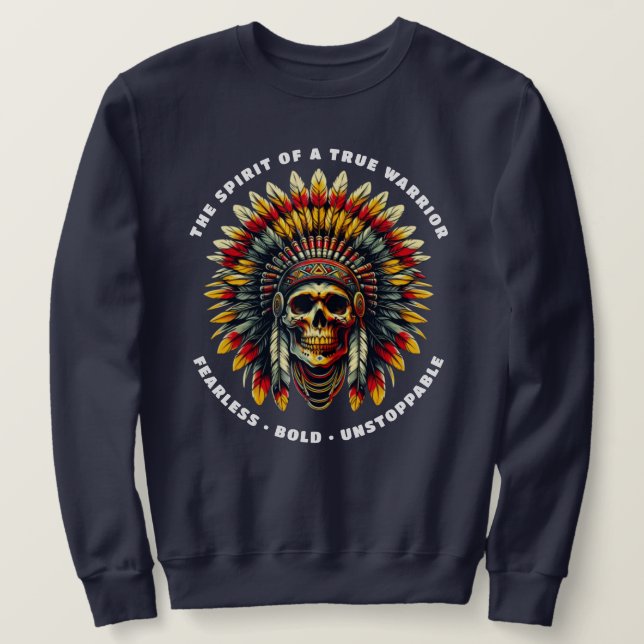 Sweatshirt Chef du crâne amérindien (Design devant)