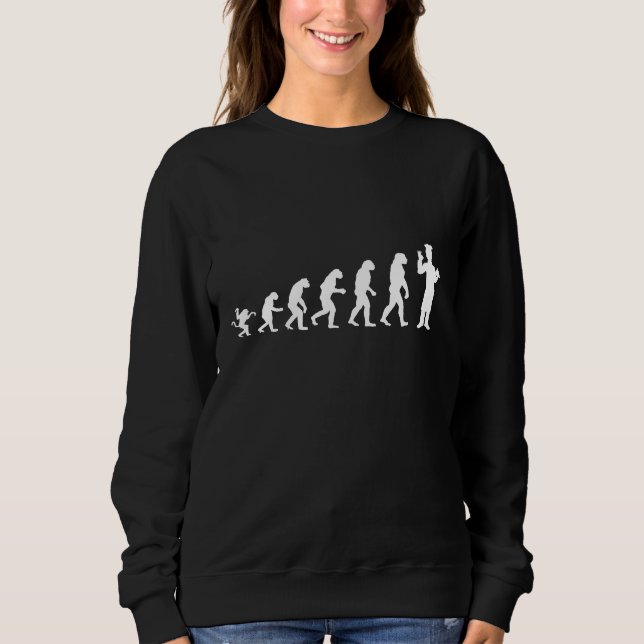 Sweatshirt Chef Pour Chef Humain Évolution Cuisine Nourriture (Devant)