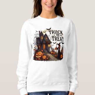Sweatshirt Chemin de la maison hantée rempli de citrouilles e