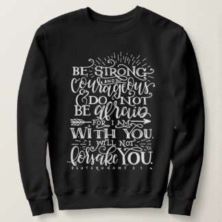 Sweatshirt Chemise à col rond 'Be Strong & Courageous' avec v
