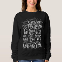 Chemise à col rond 'Be Strong & Courageous' avec v
