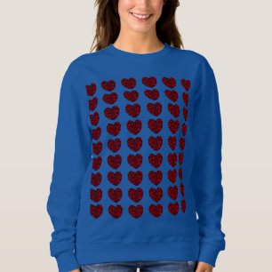Sweatshirt Chemise à manches longues cœurs rouges pour femmes