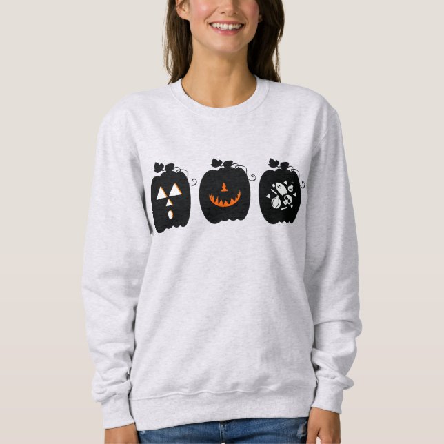 Sweatshirt Chemise à manches longues Cool Pumpkin Design Retr (Devant)