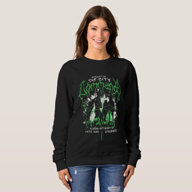 Sweatshirt Chemise à manches longues en néon vert avec logo d (Devant entier)