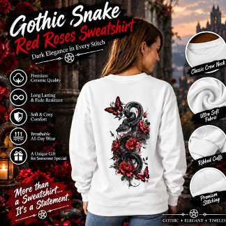 Sweatshirt Chemise à manches longues serpent gothique et rose