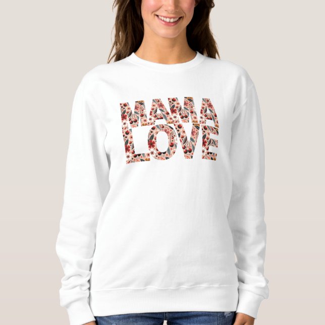 Sweatshirt Chemise à manches longues Typography Mama Love Cer (Devant)
