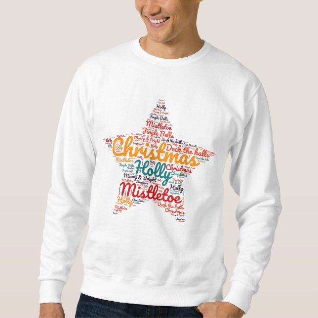 Sweatshirt Chemise à sueur de Noël - nuage de mots (Devant)