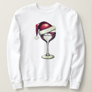 Sweatshirt Chemise à vin de Noël Chemise à vin Père Noël Tshi