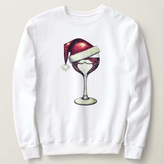 Sweatshirt Chemise à vin de Noël Chemise à vin Père Noël Tshi (Design devant)
