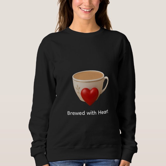 Sweatshirt Chemise avec tasse de thé et amour (Devant)