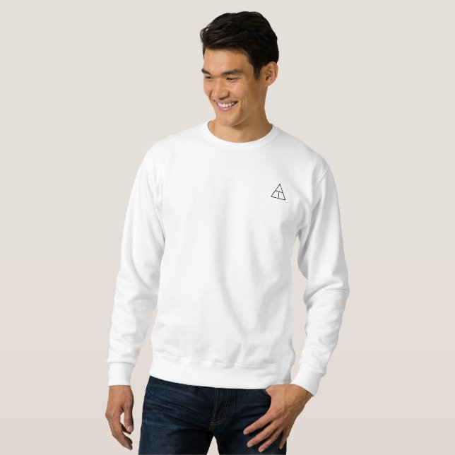 Sweatshirt Chemise blanche avec les logos noirs 2 (Devant entier)