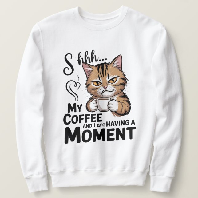 Sweatshirt Chemise citation café, modèle de sublimation Gnome (Design devant)