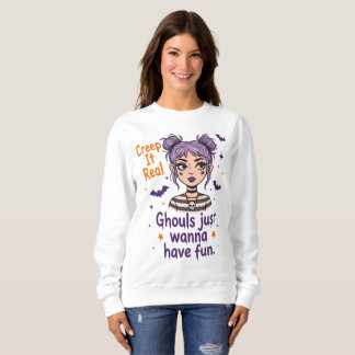 Sweatshirt Chemise Creep It Real Halloween, Soirée de filles