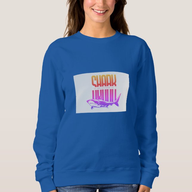 Sweatshirt Chemise de base pour femmes requin empoderée (Devant)