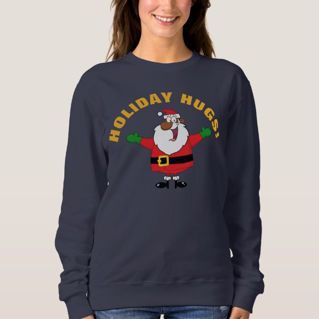 Sweatshirt Chemise de carreau Père Noël noire (Devant)