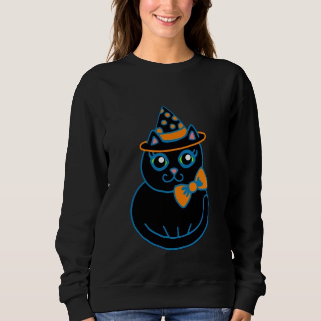 Sweatshirt Chemise de chat Halloween  (Devant)
