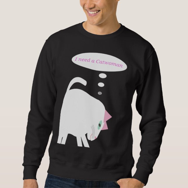 Sweatshirt Chemise de chat pensif  (Devant)