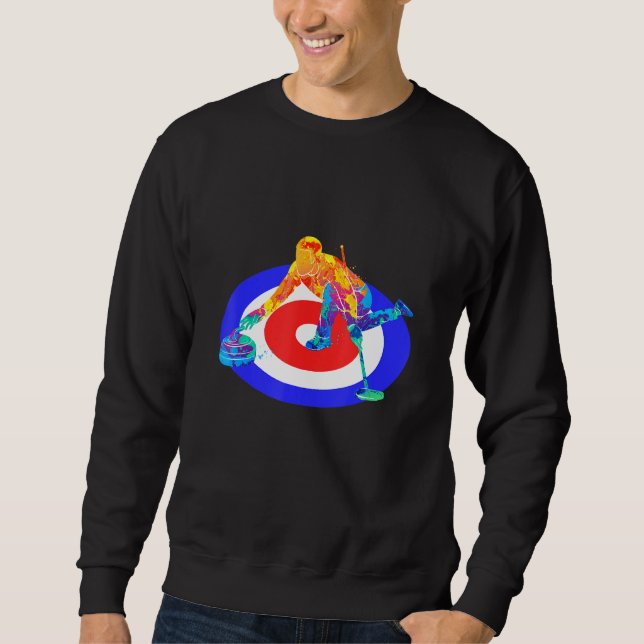 Sweatshirt Chemise de curling Joueur de curling (Devant)