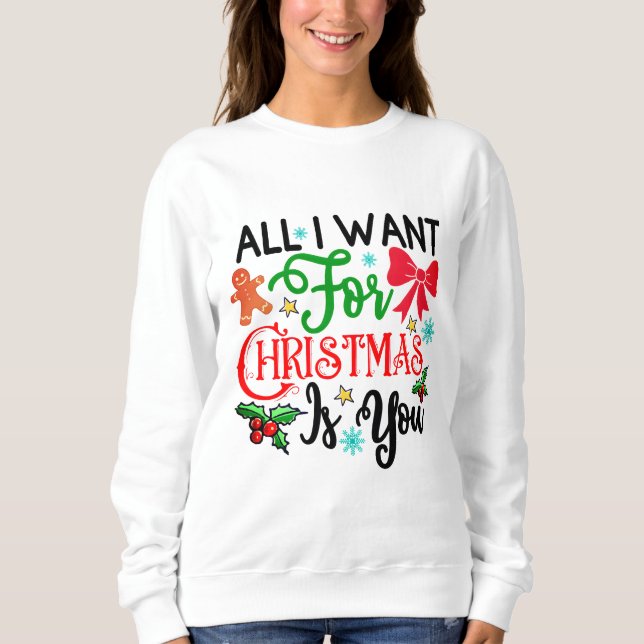 Sweatshirt Chemise de fête pour la joie de Noël ! (Devant)