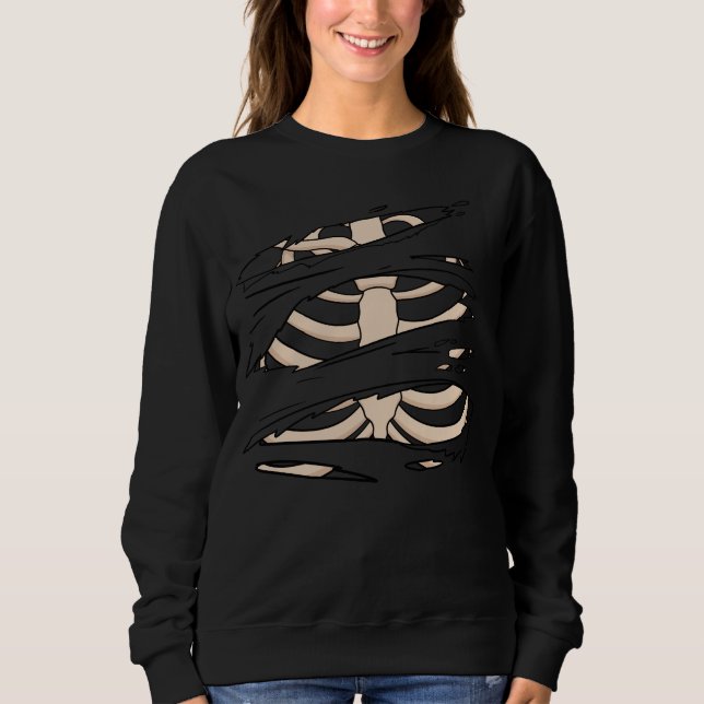 Sweatshirt Chemise de Halloween déchirée pour femmes (Devant)