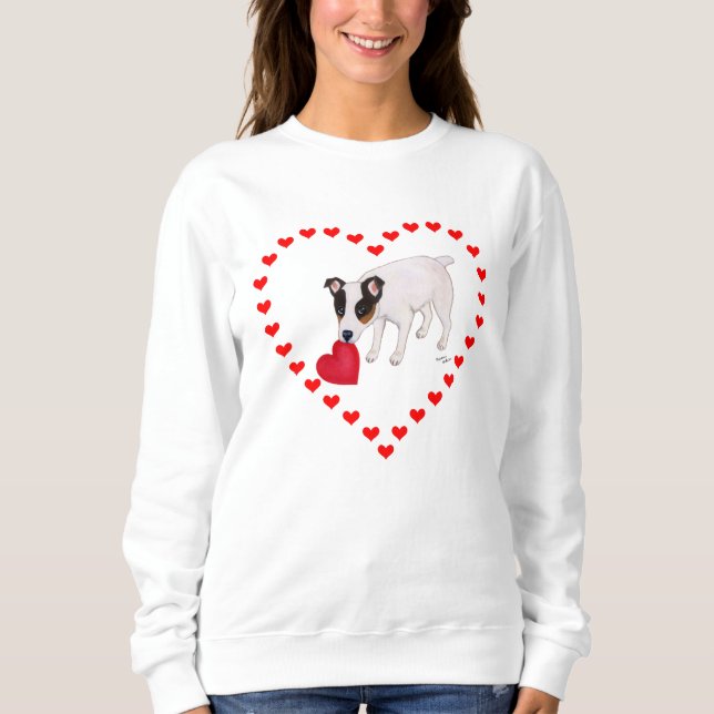 Sweatshirt Chemise de Jack Russell Terrier Valentine (Devant)