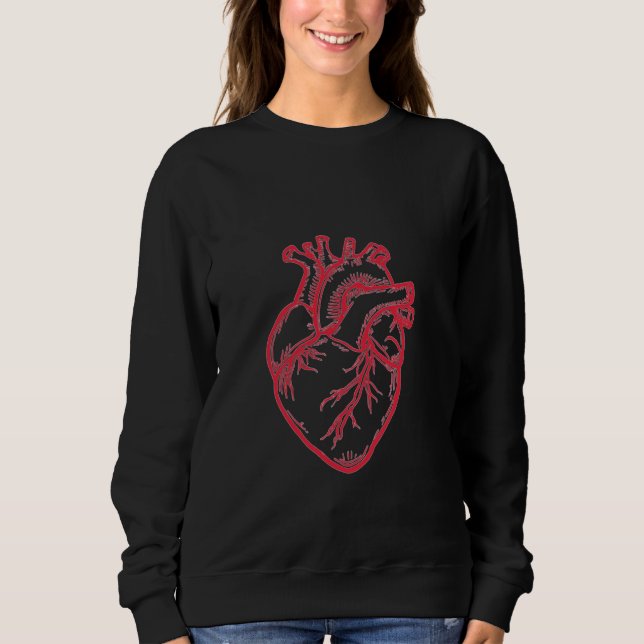 Sweatshirt Chemise de la Saint-Valentin cœur anatomique (Devant)