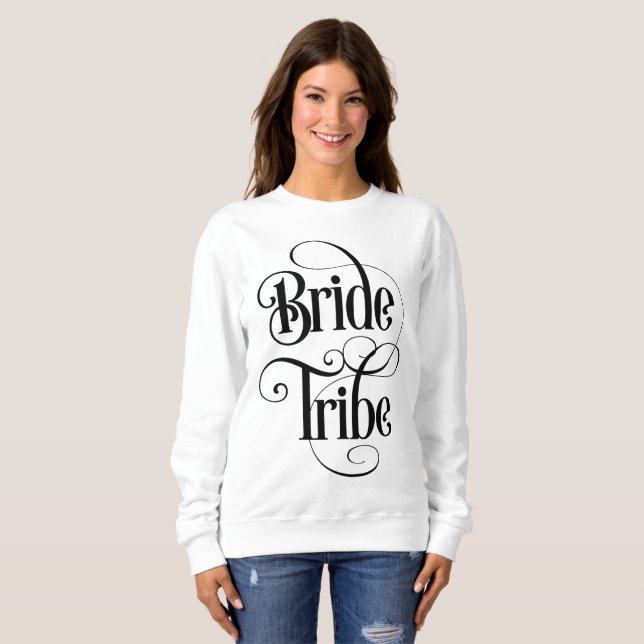 Sweatshirt Chemise de la tribu de la mariée (Devant entier)
