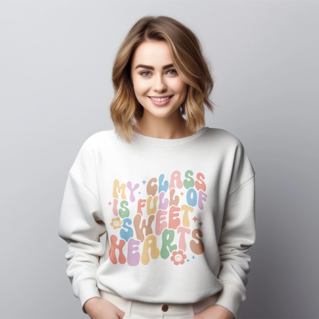 Sweatshirt Chemise de l'enseignant, ma classe remplie de coeu (Créateur téléchargé)
