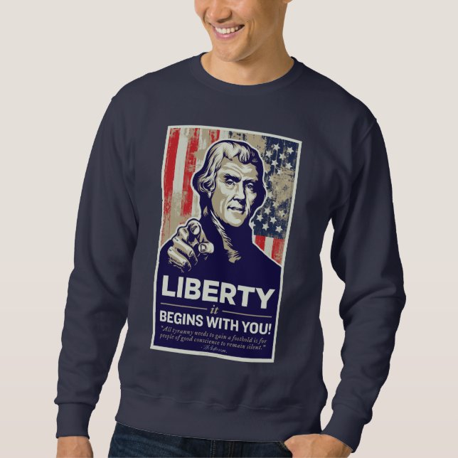 Sweatshirt Chemise de liberté de Jefferson (Devant)