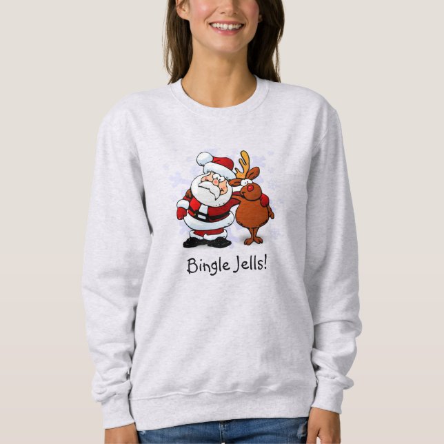 Sweatshirt Chemise de Noël Bingle Jells Santa & Rudolph (Devant)
