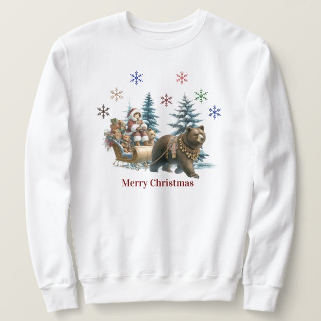 Sweatshirt Chemise de Noël joyeux (Design devant)