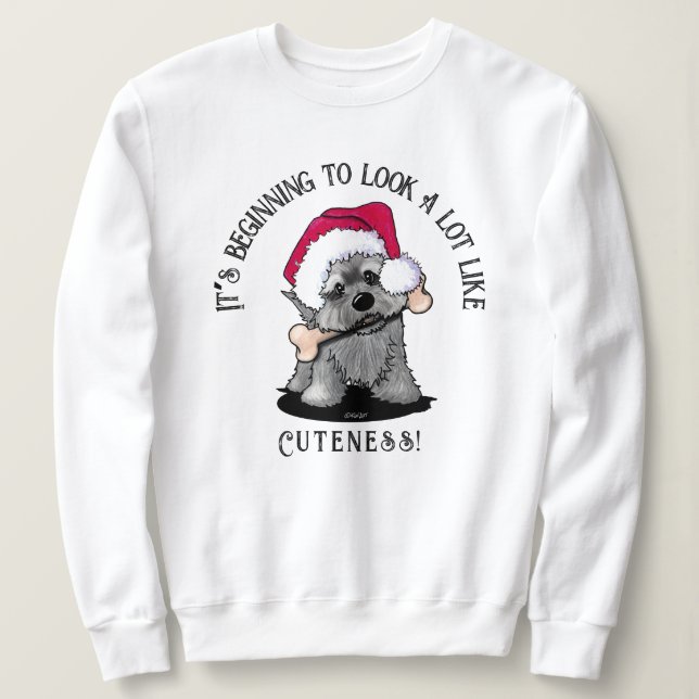 Sweatshirt Chemise de Noël KiniArt Cairn Terrier (Design devant)