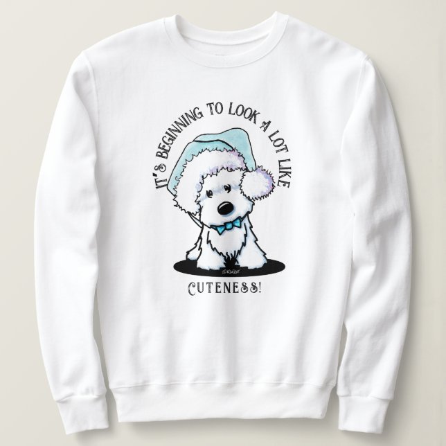Sweatshirt Chemise de Noël KiniArt Westie (Design devant)