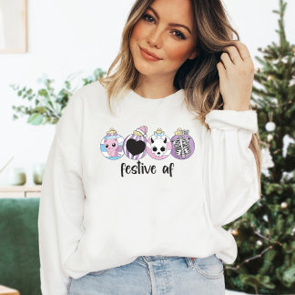 Sweatshirt Chemise de Noël Pastel Goth Festive AF