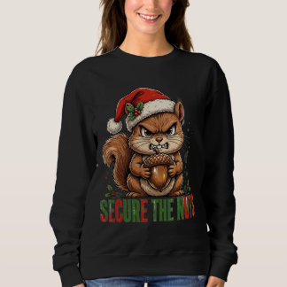 Sweatshirt Chemise de Noël pour écureuil qui sécurise ses noi