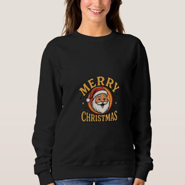 Sweatshirt Chemise de Noël Rétro Santa Noël (Devant)
