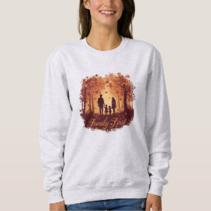 Sweatshirt Chemise de nuit à silhouette de Thanksgiving Famil
