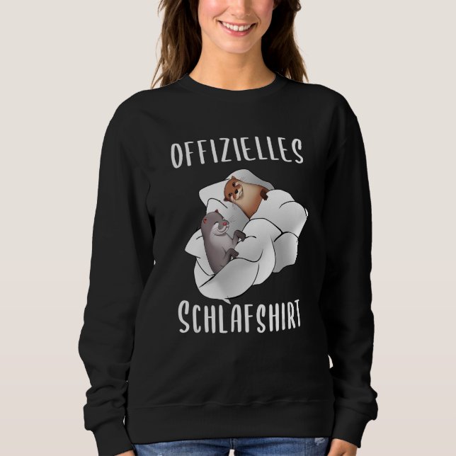 Sweatshirt Chemise de sommeil avec deux pyjamas de loutres de (Devant)