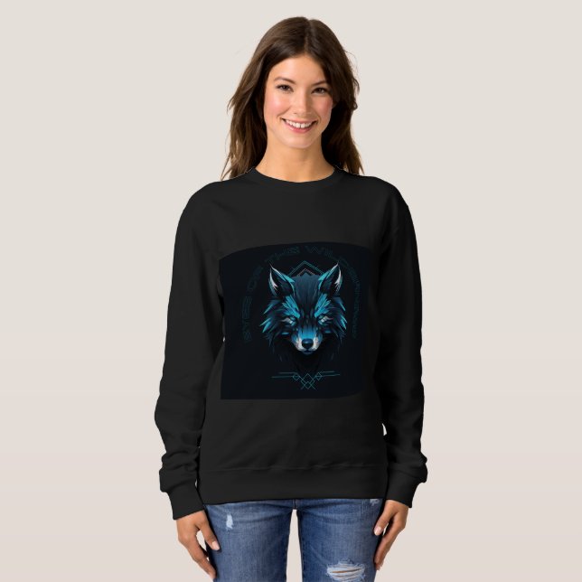 Sweatshirt Chemise de sudation avec motif de loup  (Devant entier)