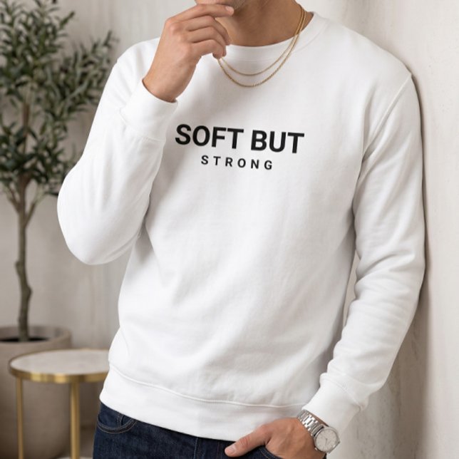 Sweatshirt Chemise de sudation blanche | Typographie noire es (Créateur téléchargé)