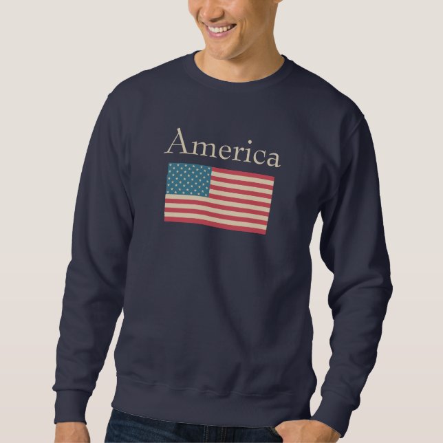 Sweatshirt Chemise de sudation Drapeau Américain (Devant)
