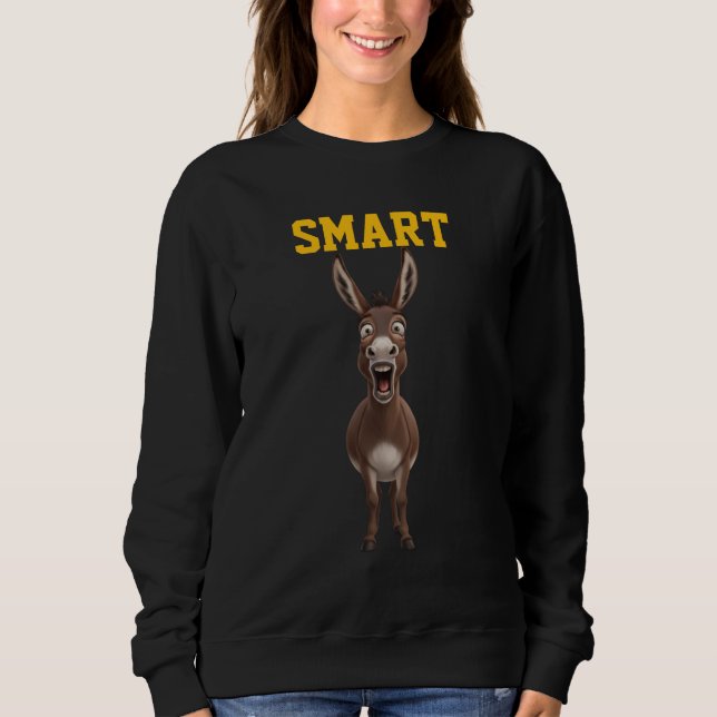 Sweatshirt Chemise de sudation drôle d'âne intelligent (Devant)