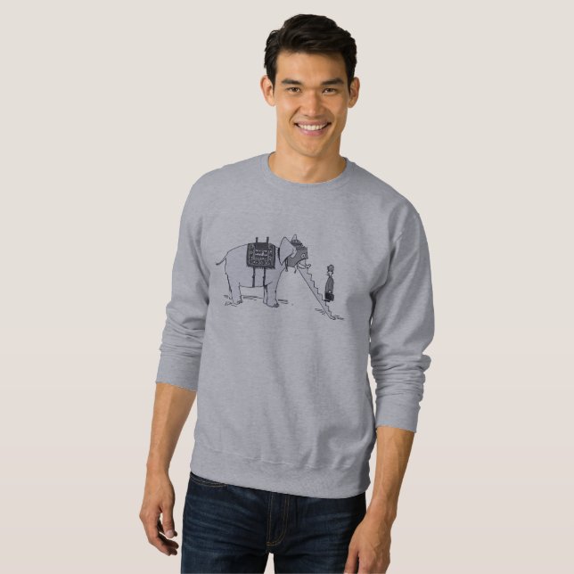 Sweatshirt Chemise de sudation grise pour hommes avec éléphan (Devant entier)