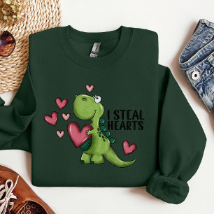 Sweatshirt Chemise Dino Saint Valentin, cadeau de Saint Valen
