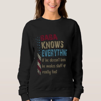 Sweatshirt Chemise Drôle Baba Tout savoir - Grand-Père Cadeau