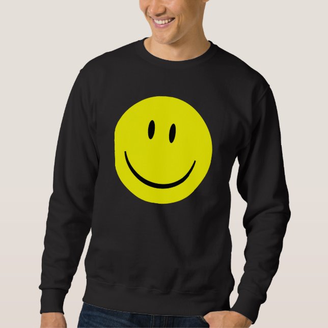 Sweatshirt Chemise drôle visage heureux classique (Devant)