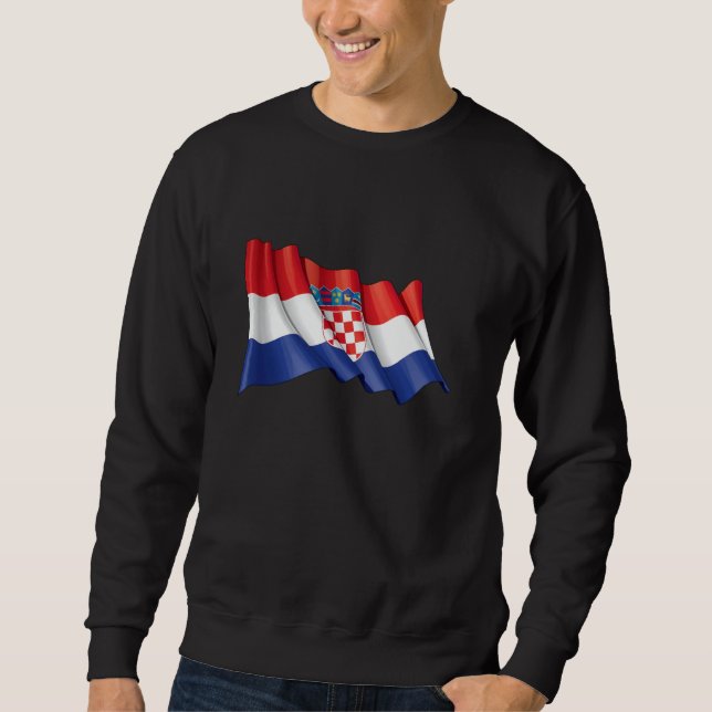 Sweatshirt Chemise du drapeau croate, Carte croate, Chemises  (Devant)