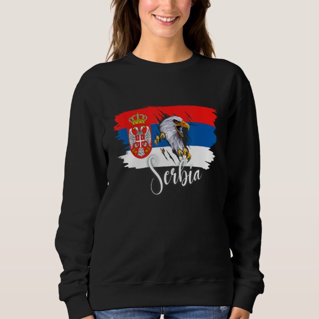 Sweatshirt Chemise du drapeau serbe, Serbie, Chemise de Serbi (Devant)
