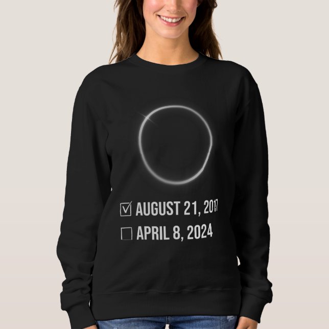Sweatshirt Chemise Eclipse Totalité Amérique Août 2017 Avril  (Devant)