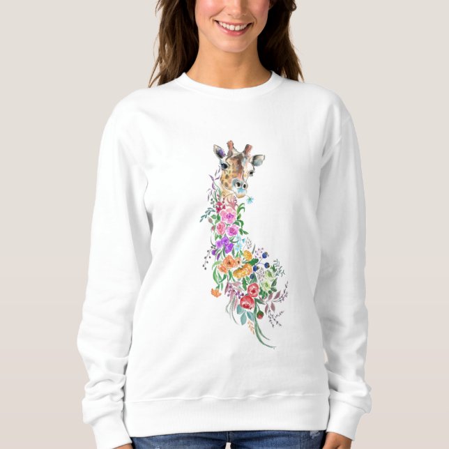 Sweatshirt Chemise girafe fleurs (Devant)